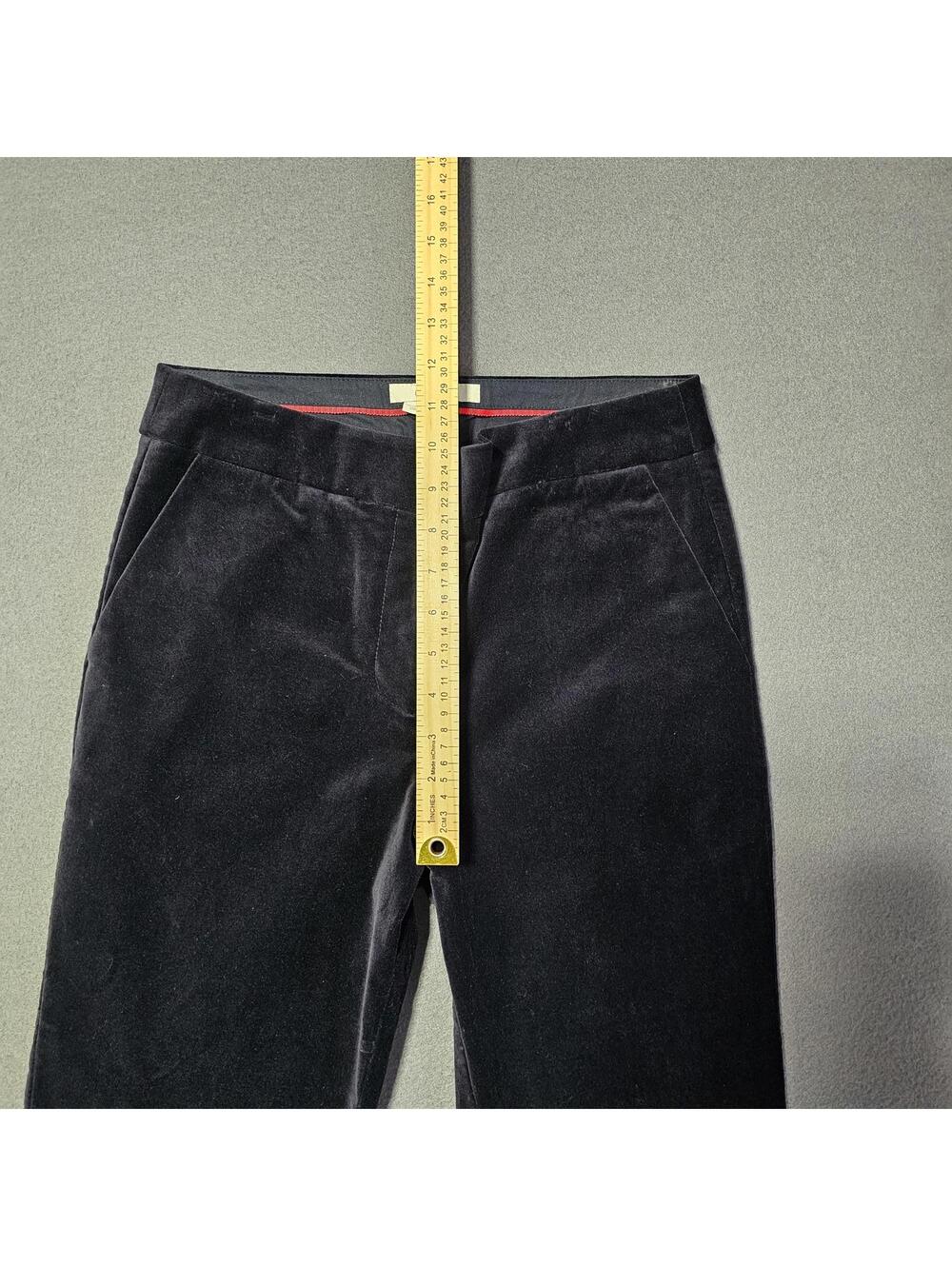 Boden Womens 6 Reg Velvet Bluish Black Pants Trousers Preppy Mid Rise Straight - Picture 4 of 8
